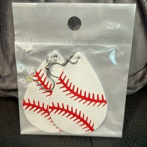 New Teardrop leather baseball ⚾️ earrings
